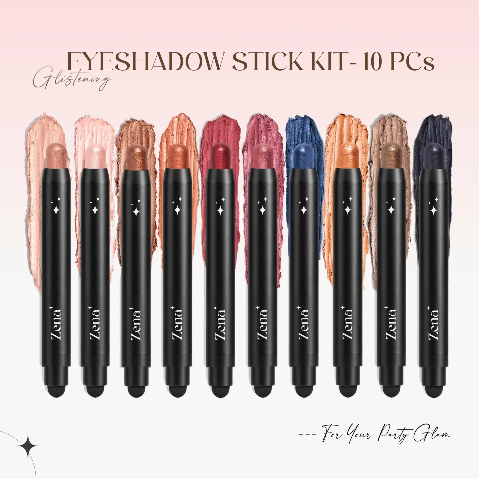 The benefits of a set of Glitter Cream Eyeshadow Sticks for creating a variety of sparkling eye looks easily